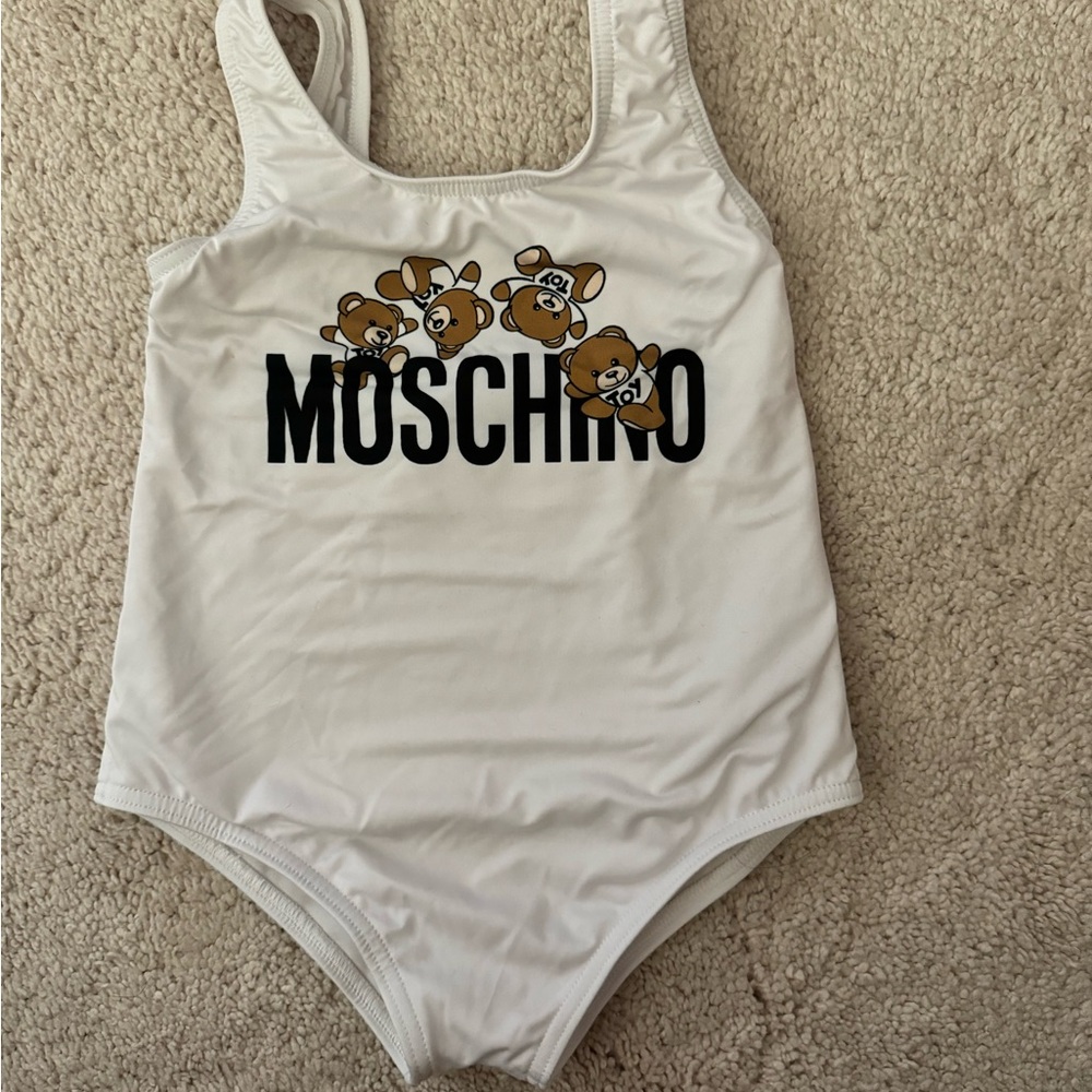 Moschino Kids White Teddy Bear One Piece